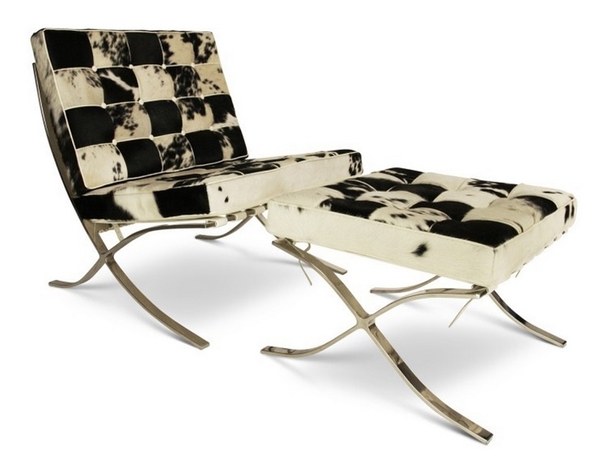 Barcelona chair and ottoman - Black & white