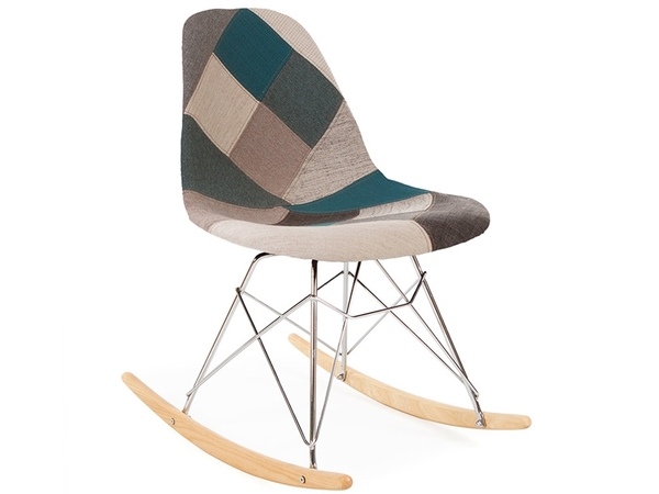 Eames rocking chair RSR - Blue patchwork
