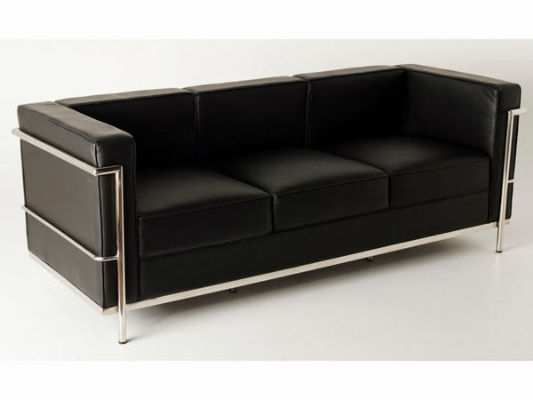 LC2 Le Corbusier 3-Seater - Black