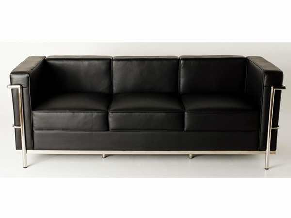 LC2 Le Corbusier 3 Seater - Black