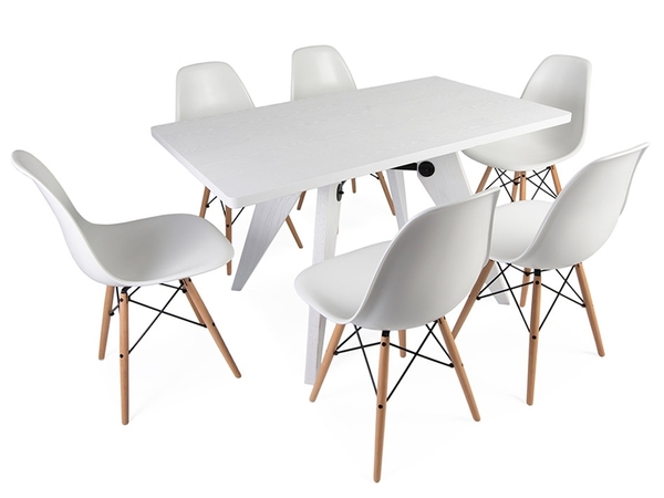 Prouvé table and 6 chairs