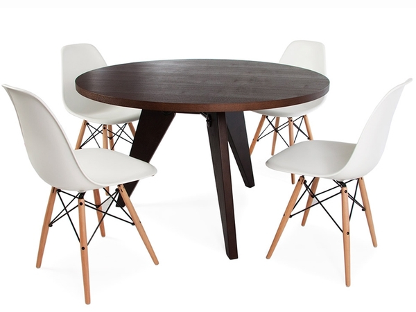 Table Prouvé round and 4 Chairs