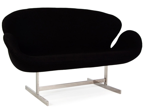 Swan 2 seater Arne Jacobsen - Black